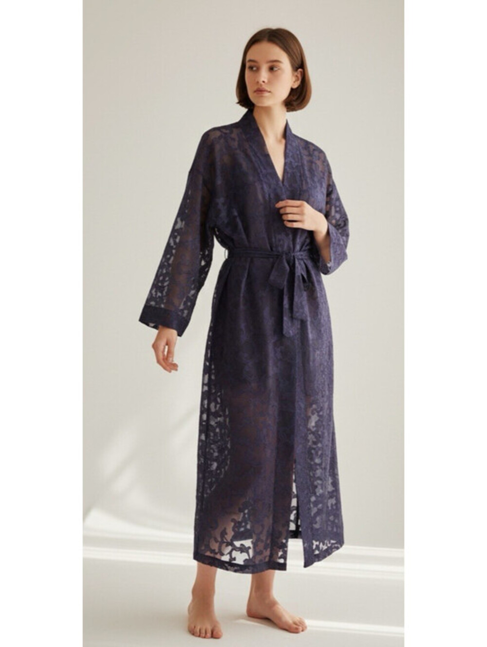 Vintage y2k Victoria’s Secret Sz L Gold Label Purple Sheer Gown & Robe Set Sexy